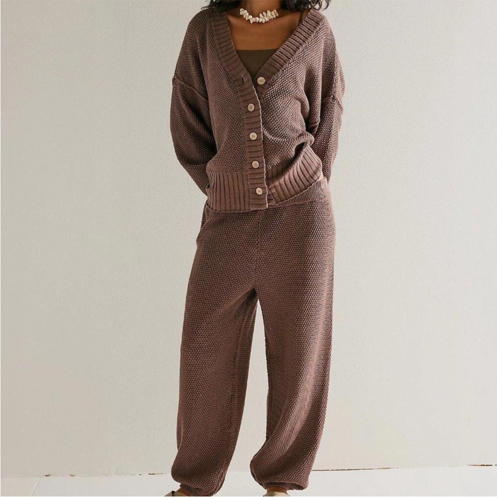 Free‎ People FP Beach Halee Sweater Set Gulf Cocoa - Picture 4 of 16